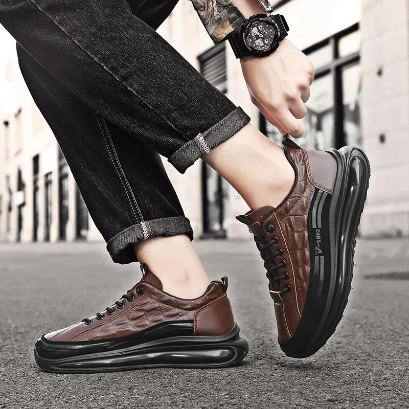 Men's Winter High-Top Ankle Boots – Lace-Up Casual Shoes