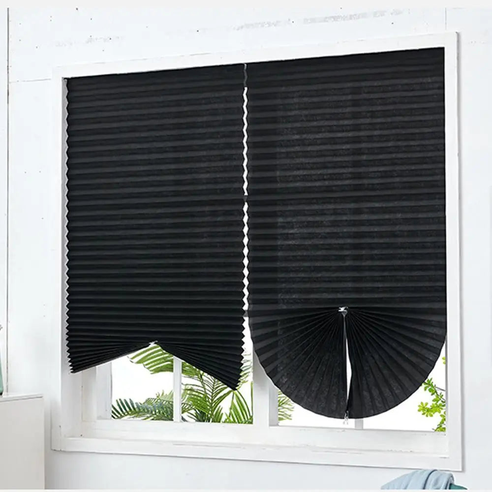 Adhesive Blackout Pleated Window Shade | Temporary Blind