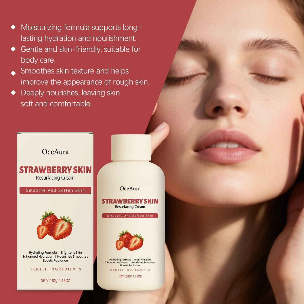 Strawberry Body Butter Cream – Brightening Deep Moisturizer