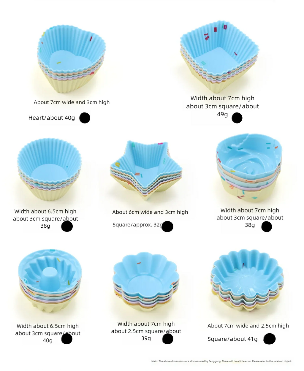 5-Piece Silicone Cupcake Muffin Baking Molds – DIY Bakeware Set