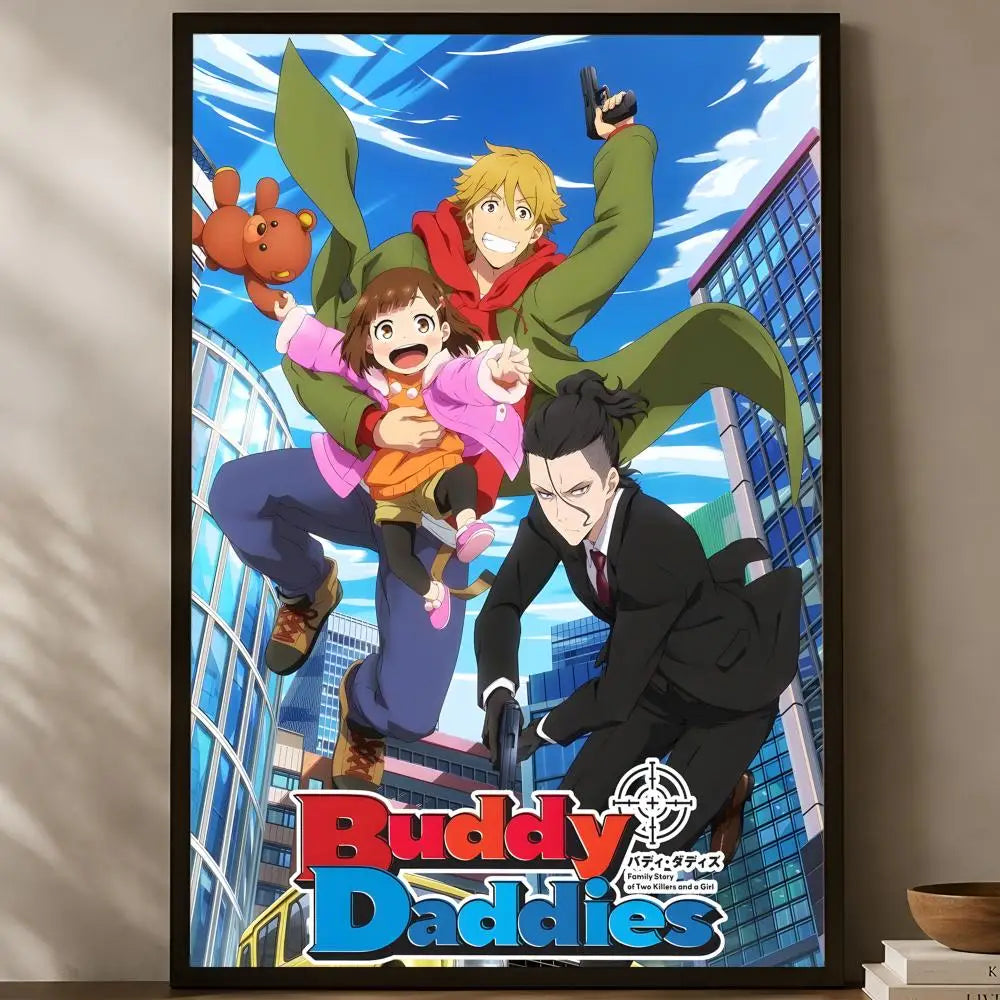 Buddy Daddies Anime Poster – Self-Stick Waterproof Wall Art