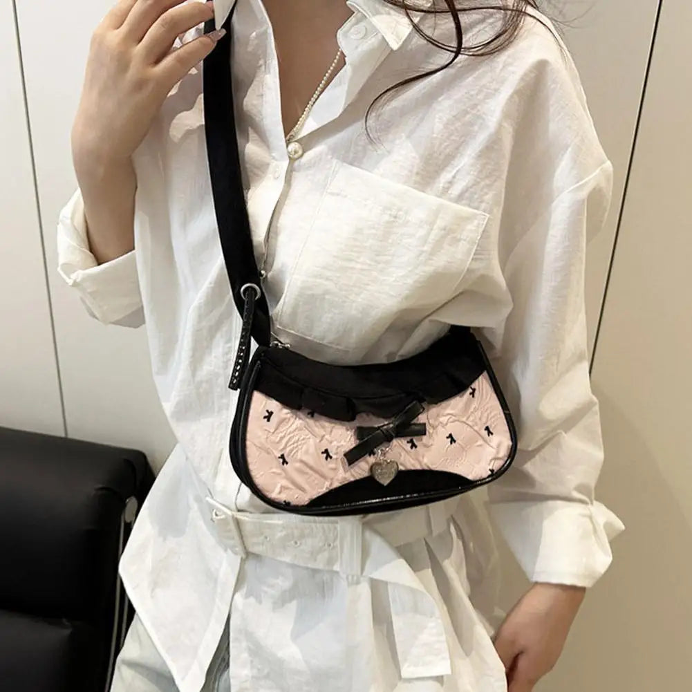Korean Grid Mini Crossbody Bag | Adjustable Shoulder Strap