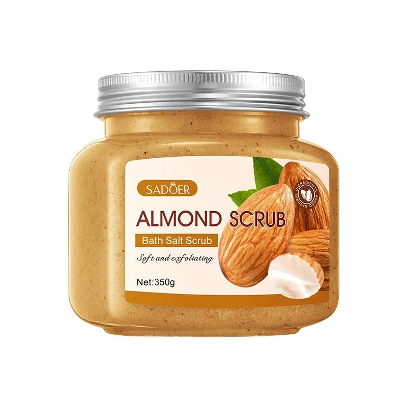 SADOER Almond Body Scrub 350g – Exfoliating Cream All Skin