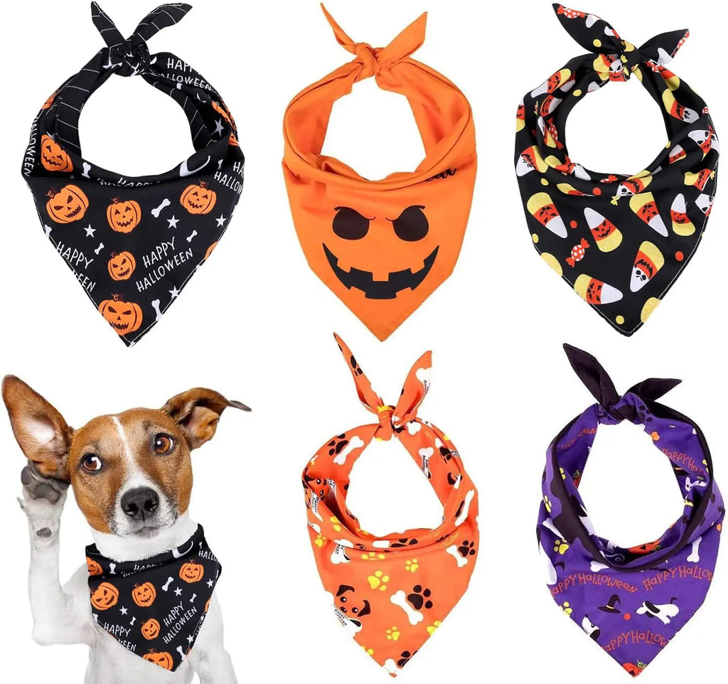 Dog Pet Triangle Towel Halloween Party Bandana Adjustable Scarf Bib