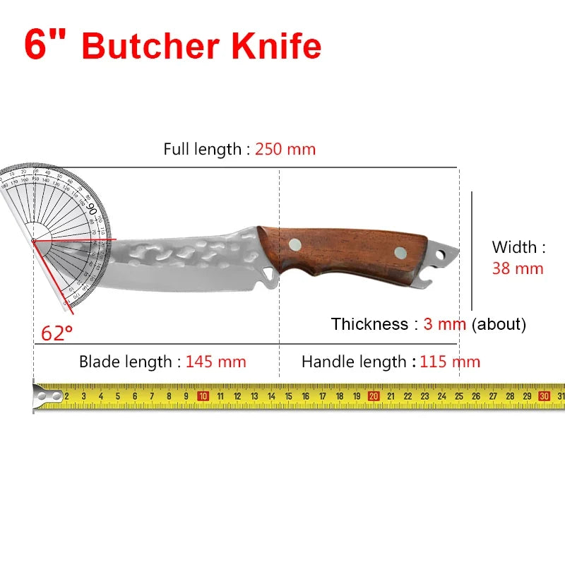 InLeung Handmade Stainless Steel Boning Knife – Chef Butcher Blade