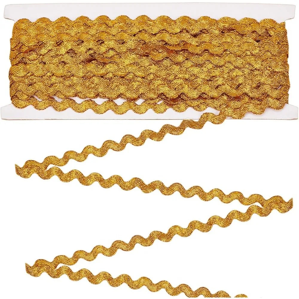 15 Yards Wavy Fringe Trim Ribbon – Goldenrod Polyester Lace