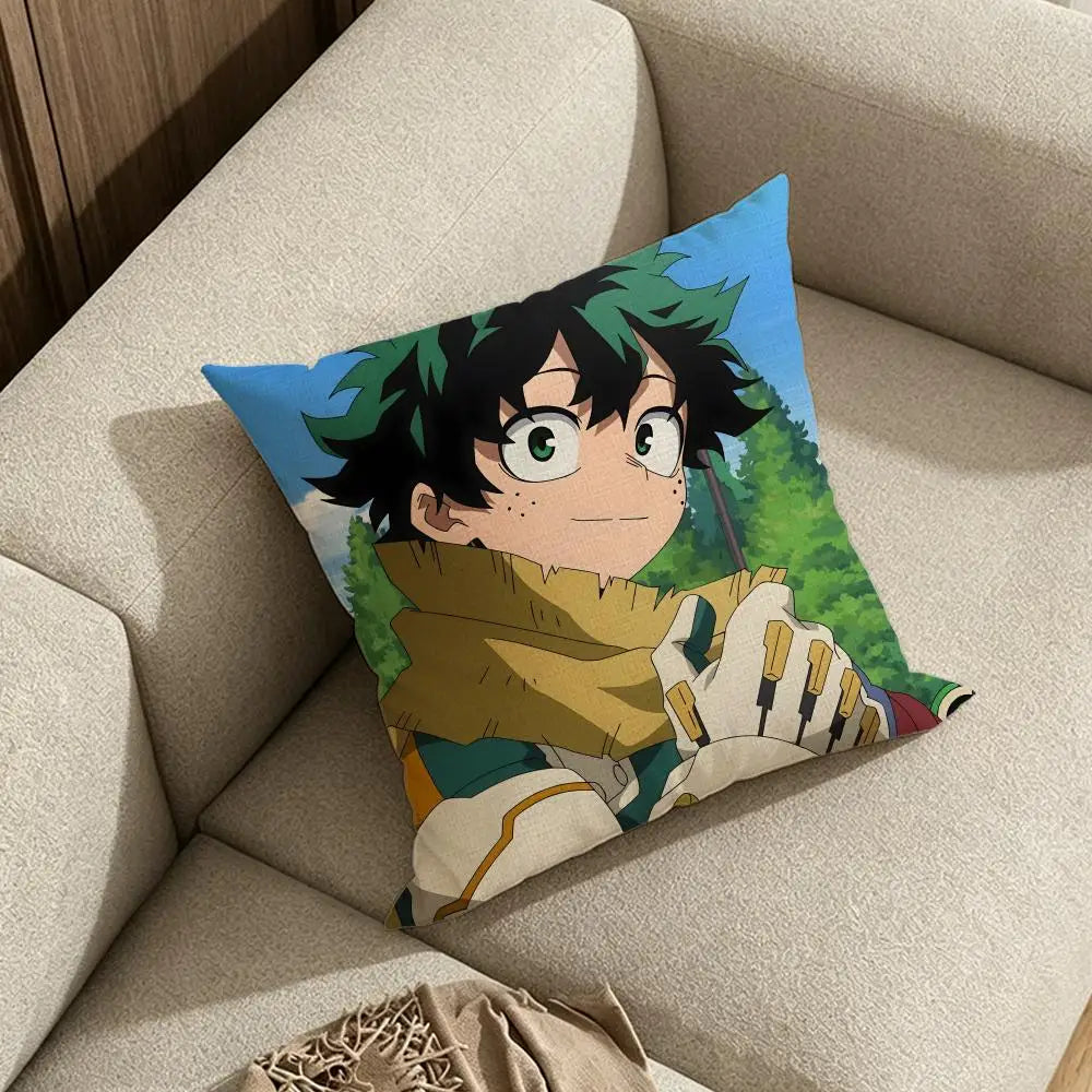 Anime Izuku Midoriya Linen Cushion Cover | Sofa & Bedroom Decor