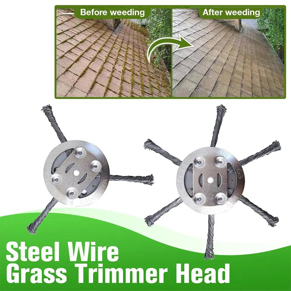 Steel Wire Wheel Grass Trimmer Head – 6" Weeding Brush