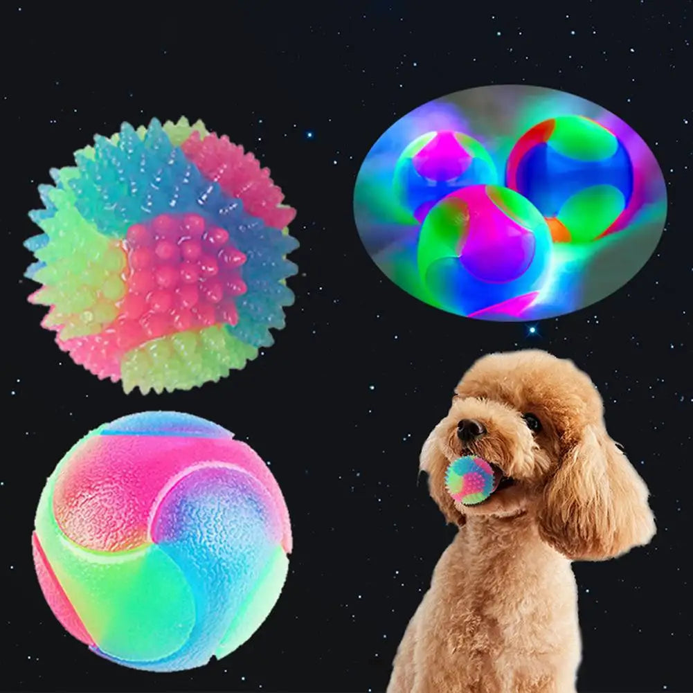 LED Flashing Ball Toy for Dogs & Cats | Glowing TPR Bounce Ball
