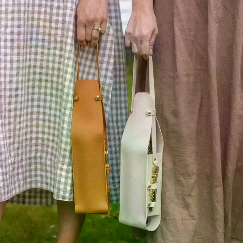 PU Leather Wine Tote Bag | Travel Wine & Bottle Carrier