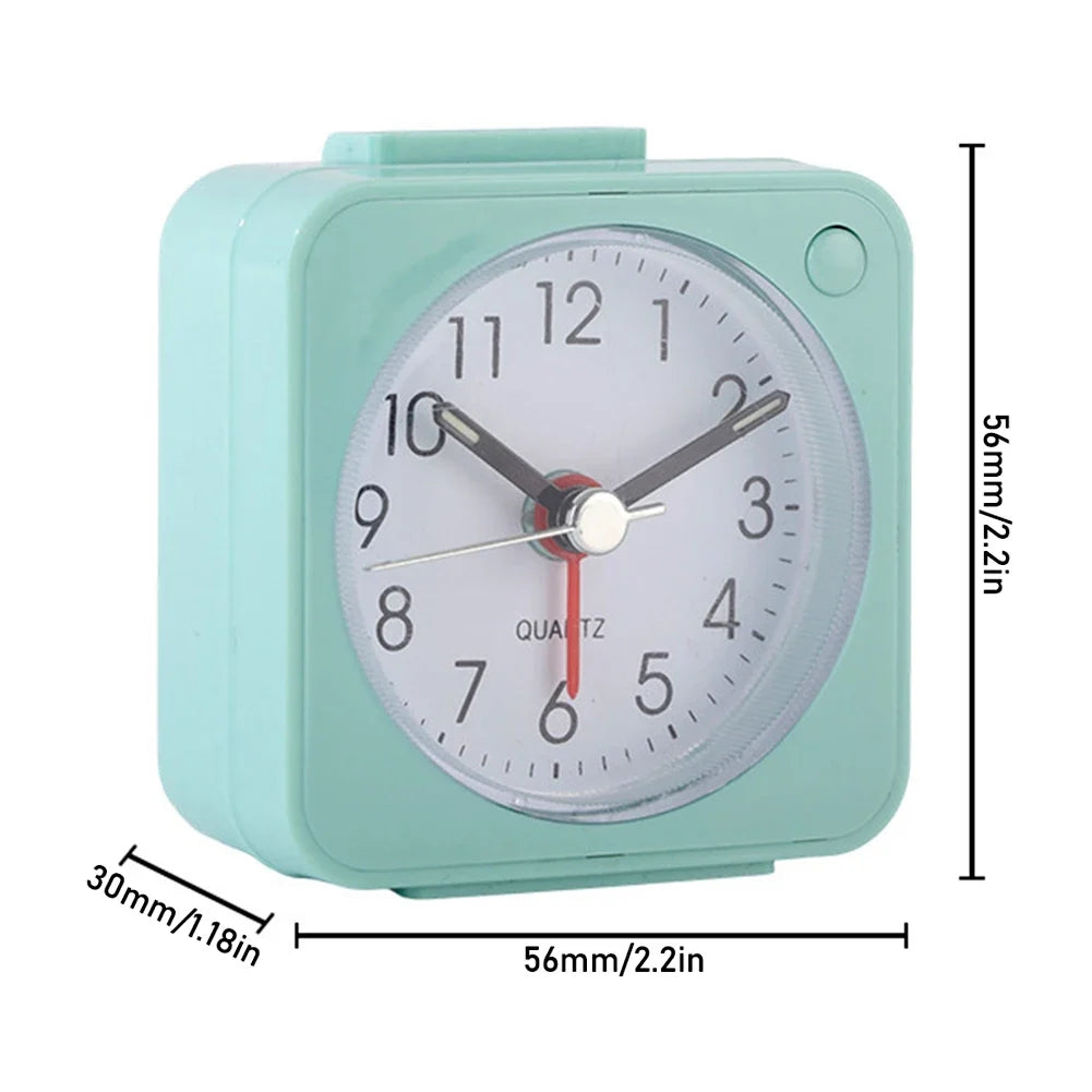 Mini Square Travel Alarm Clock – Silent, Compact & Night Light
