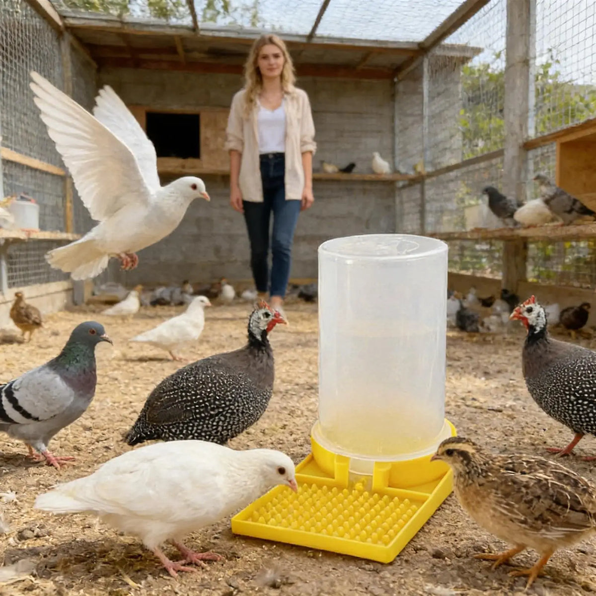 Quail Waterer No Waste Leakproof Large Capacity Clear Feeder Poultry