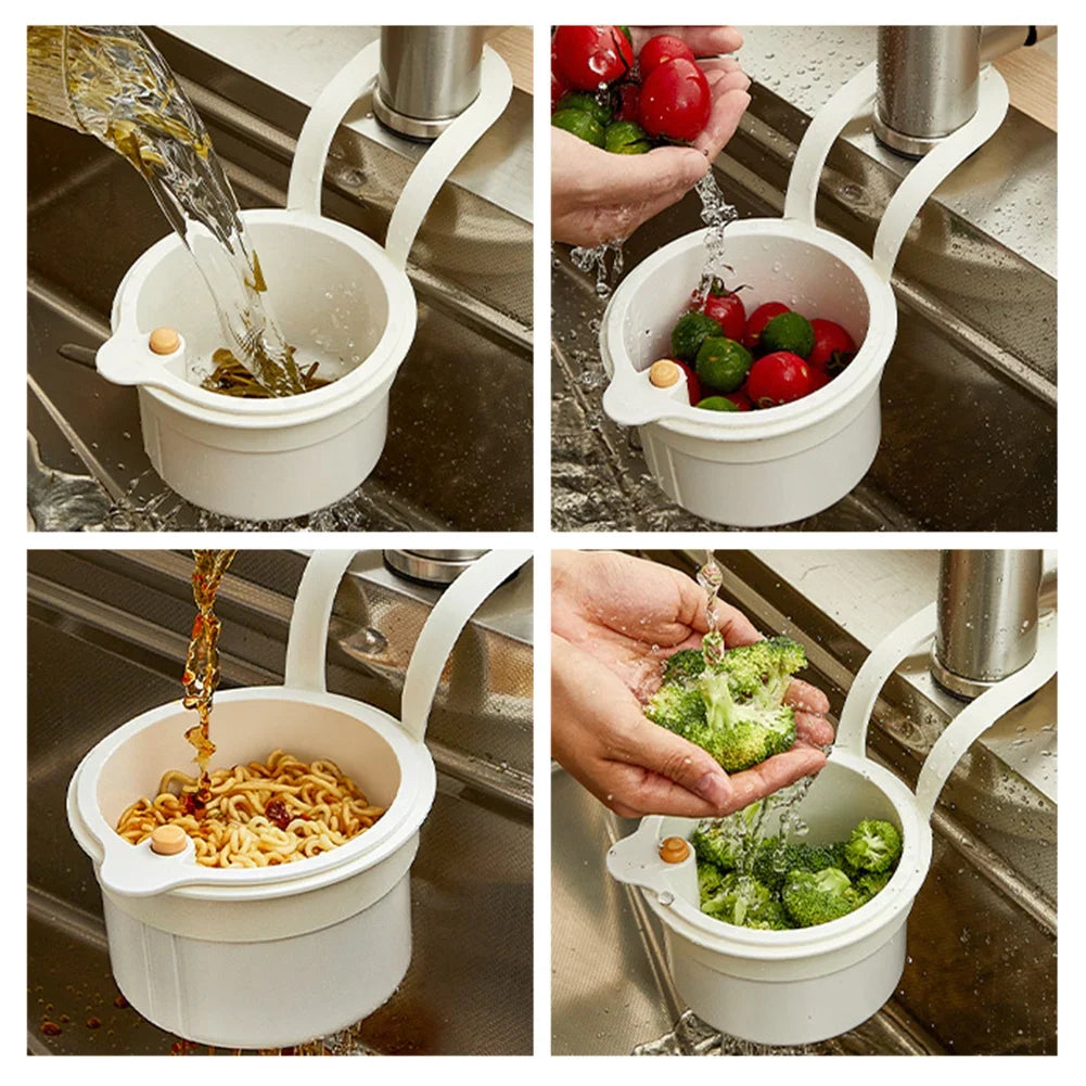 Push Auto-Dump Sink Strainer Basket | Anti-Clog Drain Filter