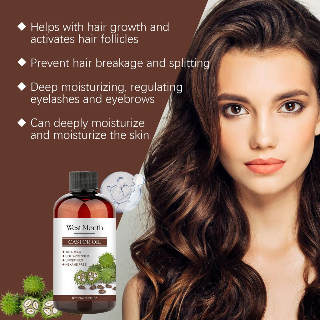 100ml Organic Castor Oil – Hair, Lash, Nail & Skin Care Oil