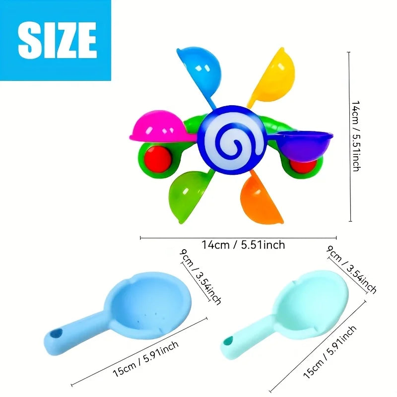 Spinning Bath Toy Windmill Fun Bathtime Sensory Play Baby Boys Girls