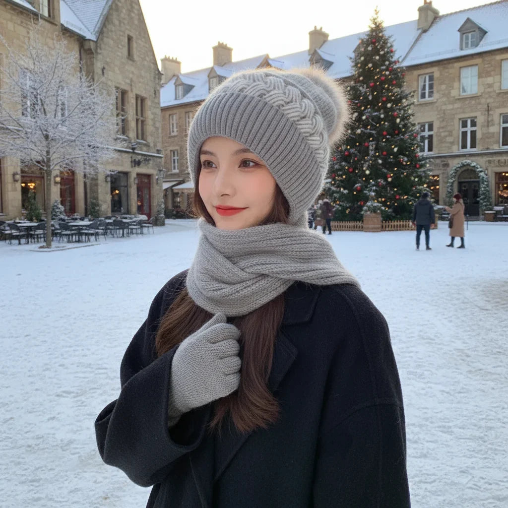 Women's Winter Knitted Hat | Thickened Earflap Cycling Cap