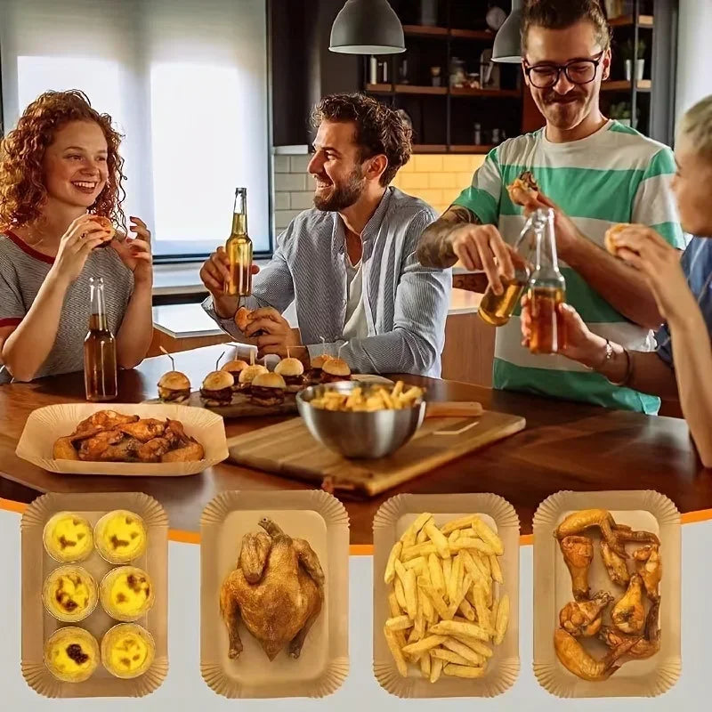 Extra Large Rectangular Paper Air Fryer Liners – Non-Stick