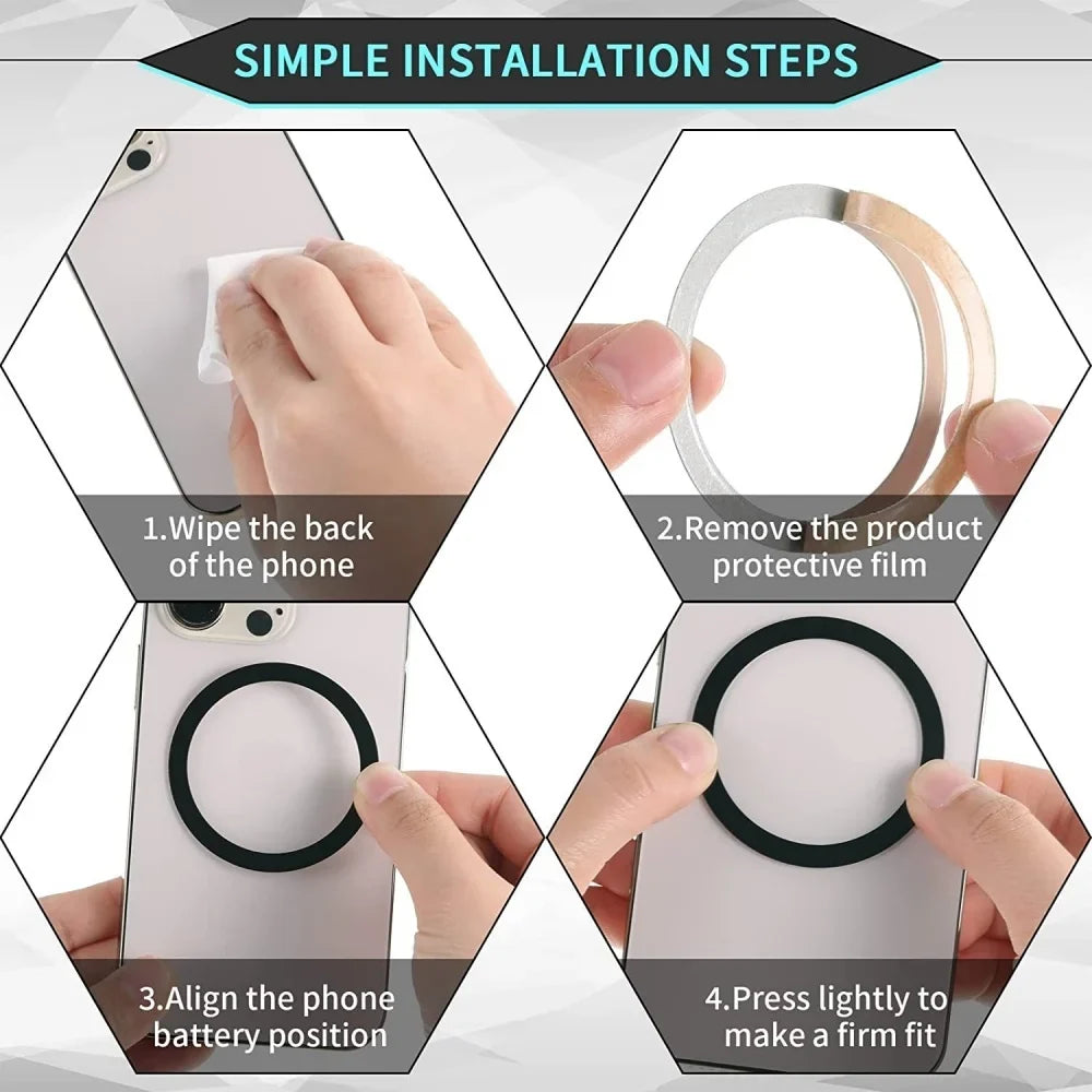 Magnetic Metal Plate Sticker for Car Phone Holder & Charger