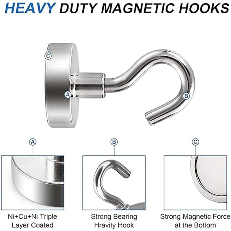 Magnetic Hook Strong Iron Absorption Electroplating Household