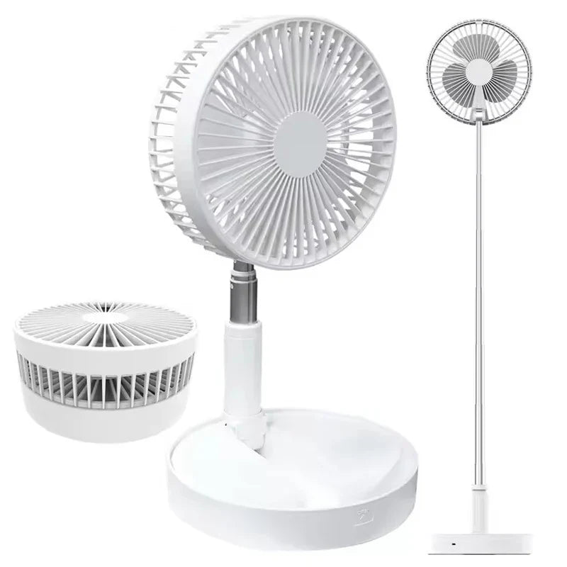 Portable Rechargeable USB Desk Fan – 4 Speeds, Foldable Design