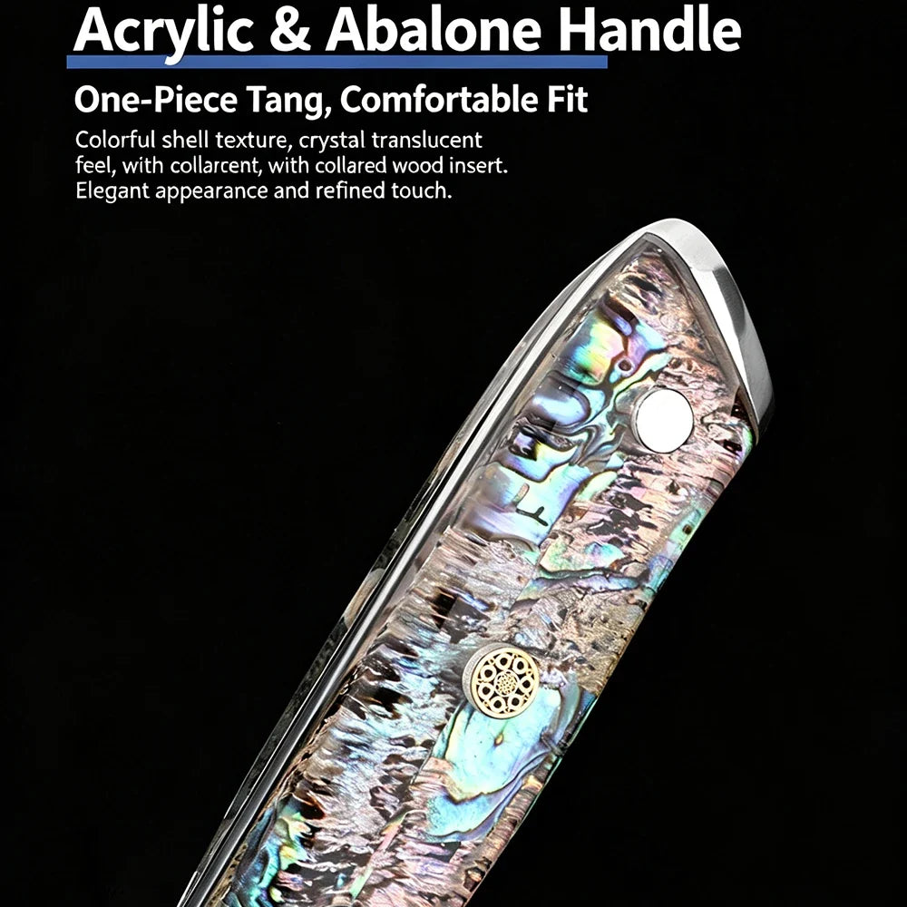 67-Layer Damascus Steel Chinese Cleaver – Abalone Handle