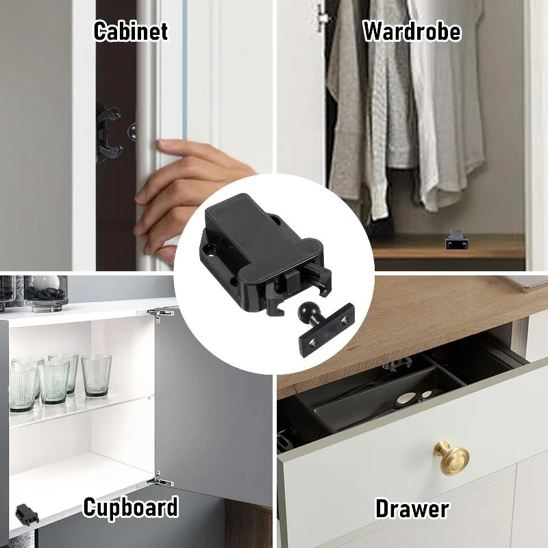 Push-to-Open Cabinet Touch Latches | 5 or 10 Pack – ABS