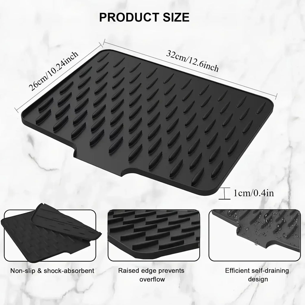 Silicone Drain Mat – Kitchen Sink Dish Drying & Heat Pad