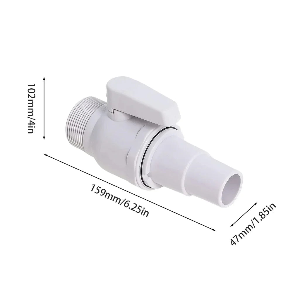 2-Way Ball Valve Pool Pump 1 5 Filter Stop Connector Maximum 50 PSI