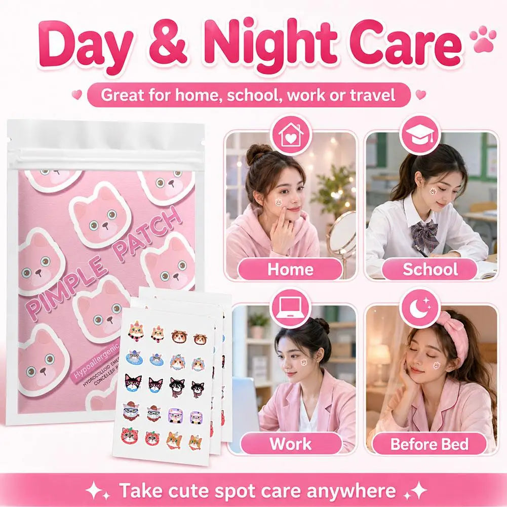 Cute Cat Pimple Patches Cartoon Acne Spot Covering Stickers