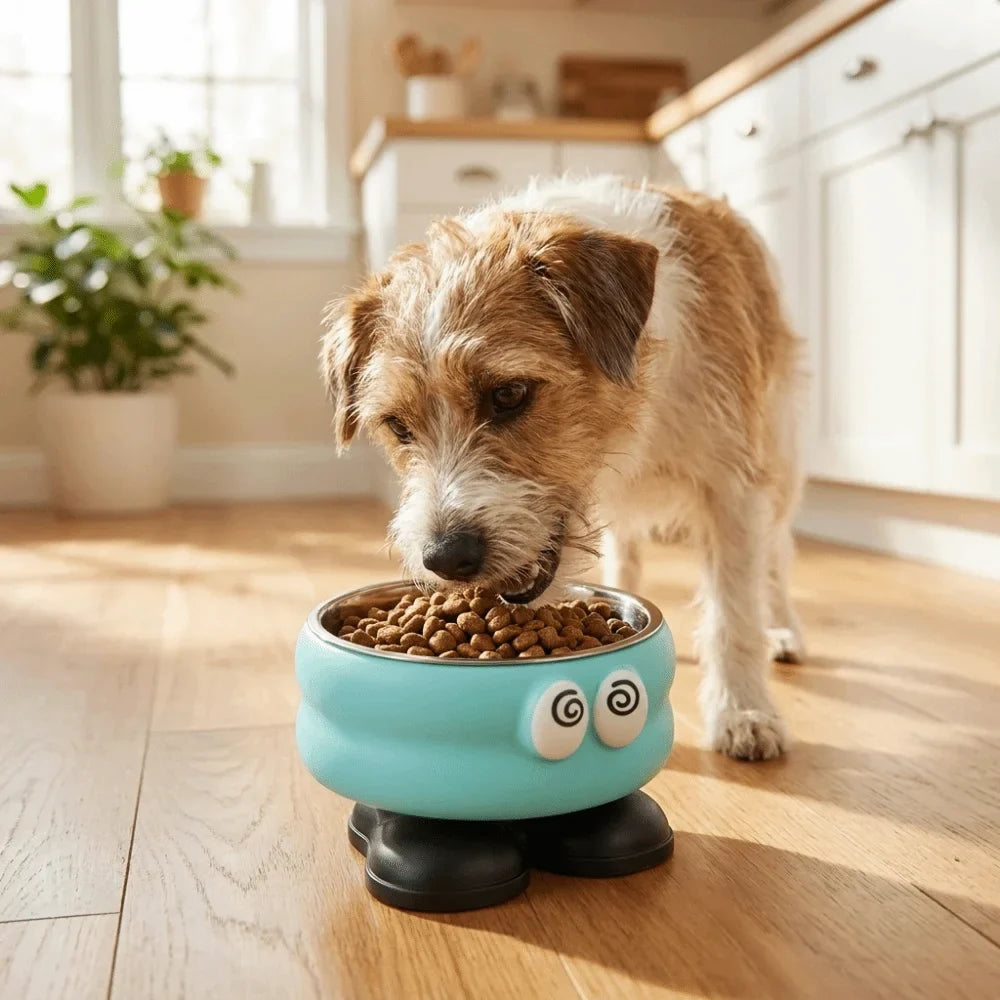 Elevated Stainless Steel Pet Bowl | Non-Slip Anti-Tip