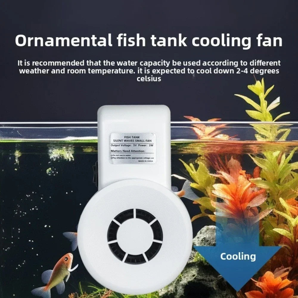 Mini USB Aquarium Cooling Fan 5V 3W | Quiet, Speed Control