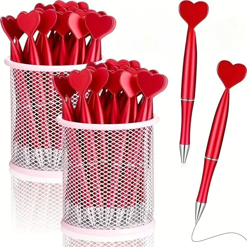5-Pack Valentine's Day Heart Shape Pens | Black Ballpoint Ink