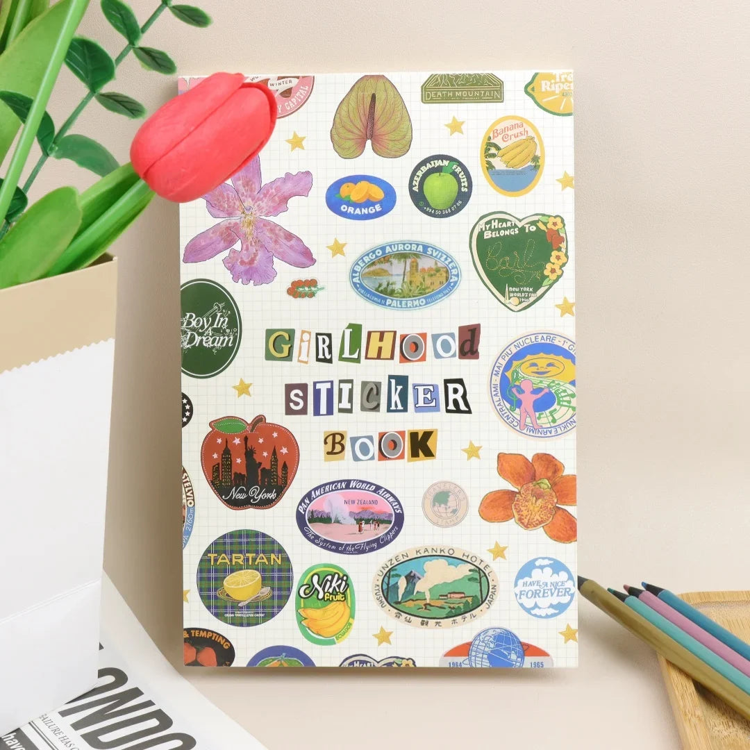 Girlhood Sticker Book Fruity Icons Pastel Letters Tickets DIY