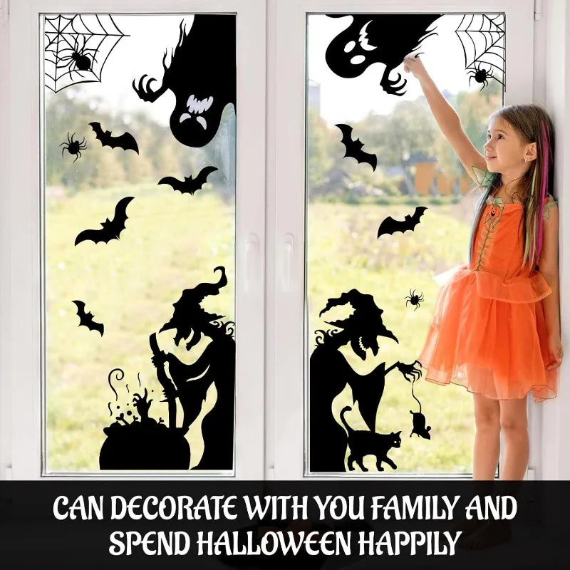 Halloween Stickers Party Decoration Double-sided Glass Display