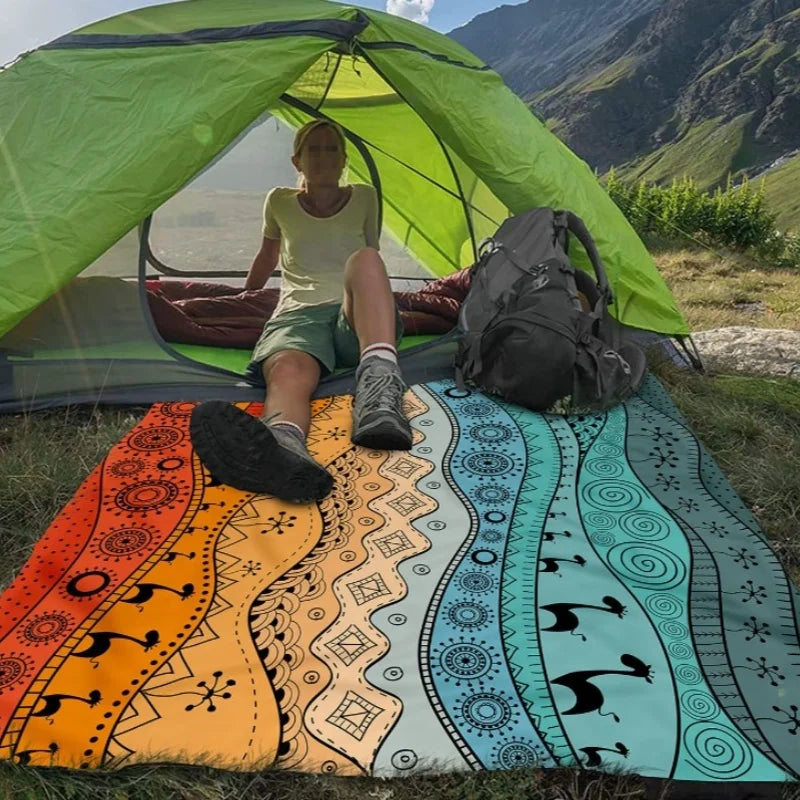 Large Waterproof Sandproof Beach Blanket | Camping Picnic Mat