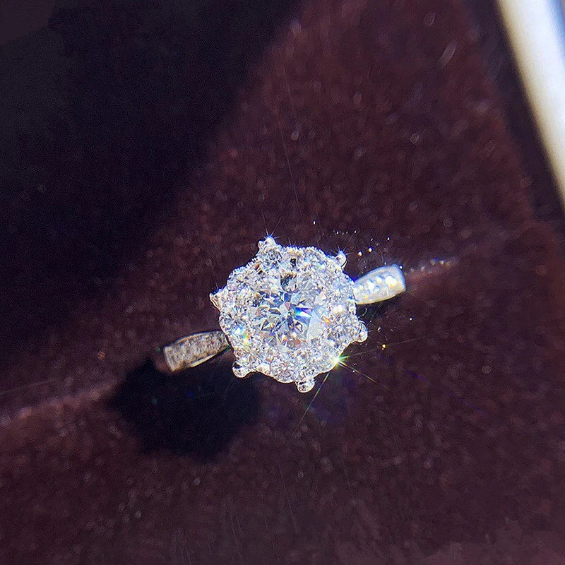 Huitan Dainty CZ Wedding Ring – Sparkling Women's Band