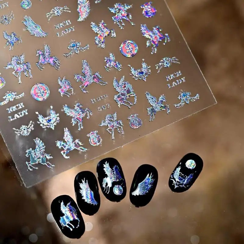 Dreamy Pony Nail Art Stickers | Cartoon Horse DIY Decals