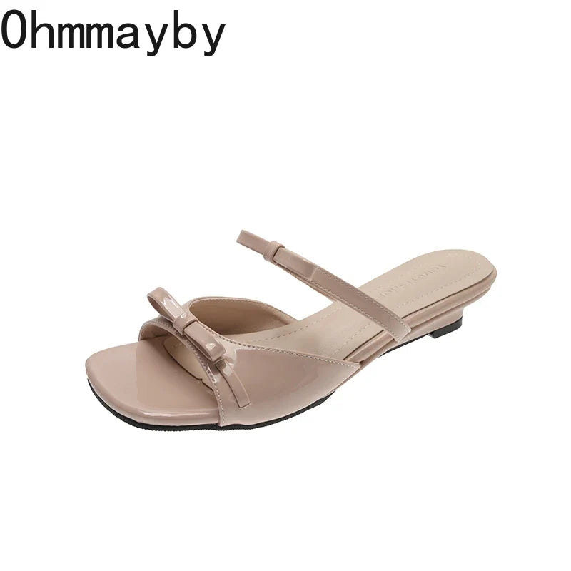 Women's Butterfly-Knot Wedge Slide Slippers | Summer Beach Shoes