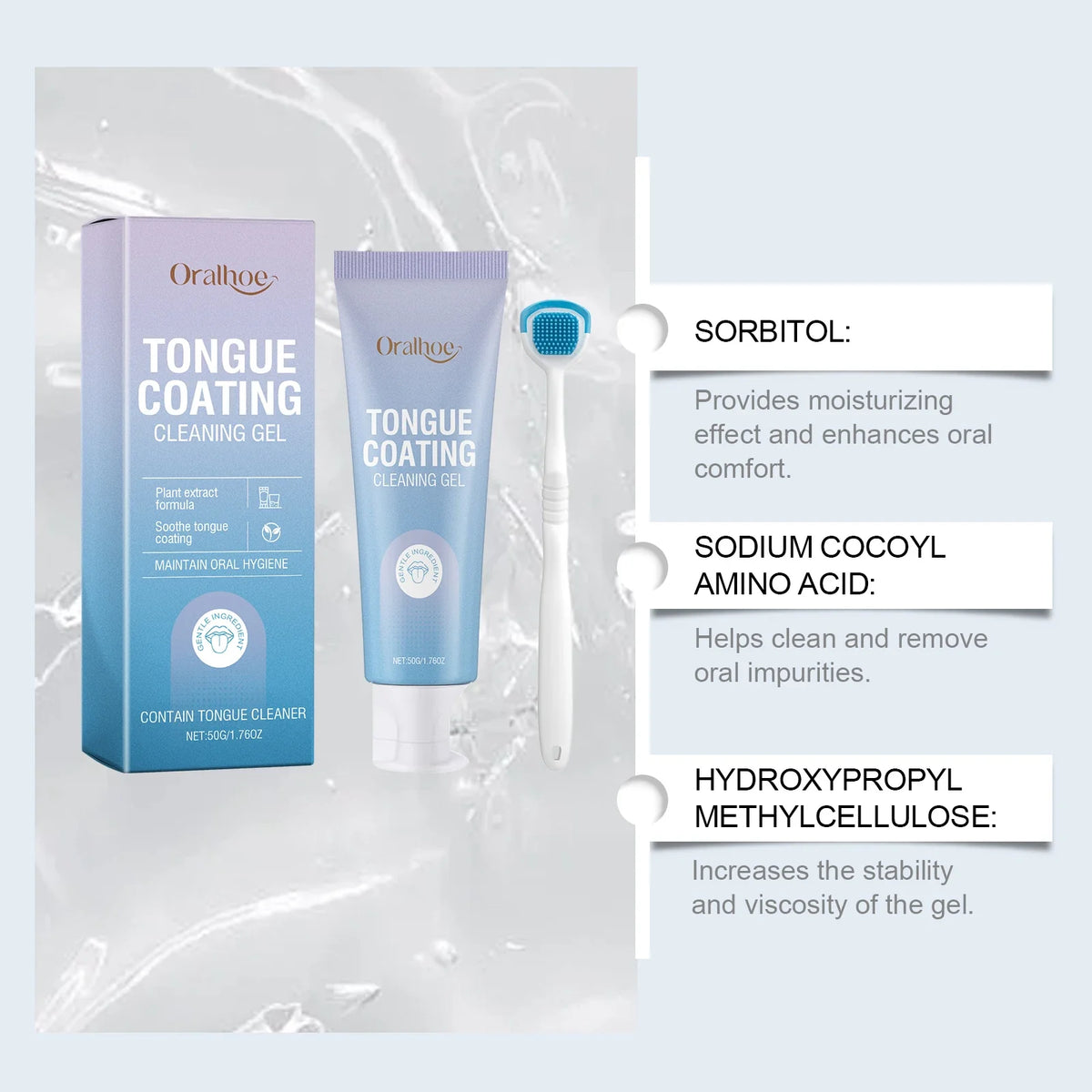 Oralhoe Tongue Cleaner Set – Gel & Brush for Fresh Breath