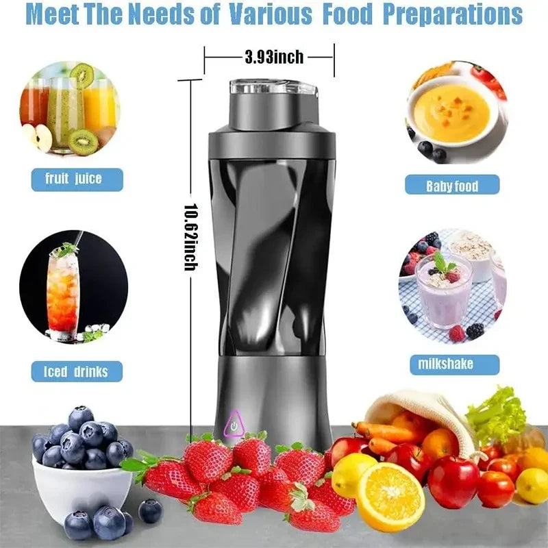 Portable Electric Juicer Blender 700ml | USB Rechargeable 6-Blade