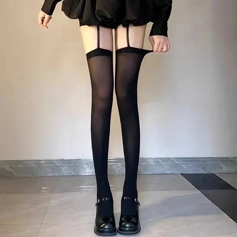 Thigh High Stockings with Garters | Y2K Lolita Over-Knee Socks