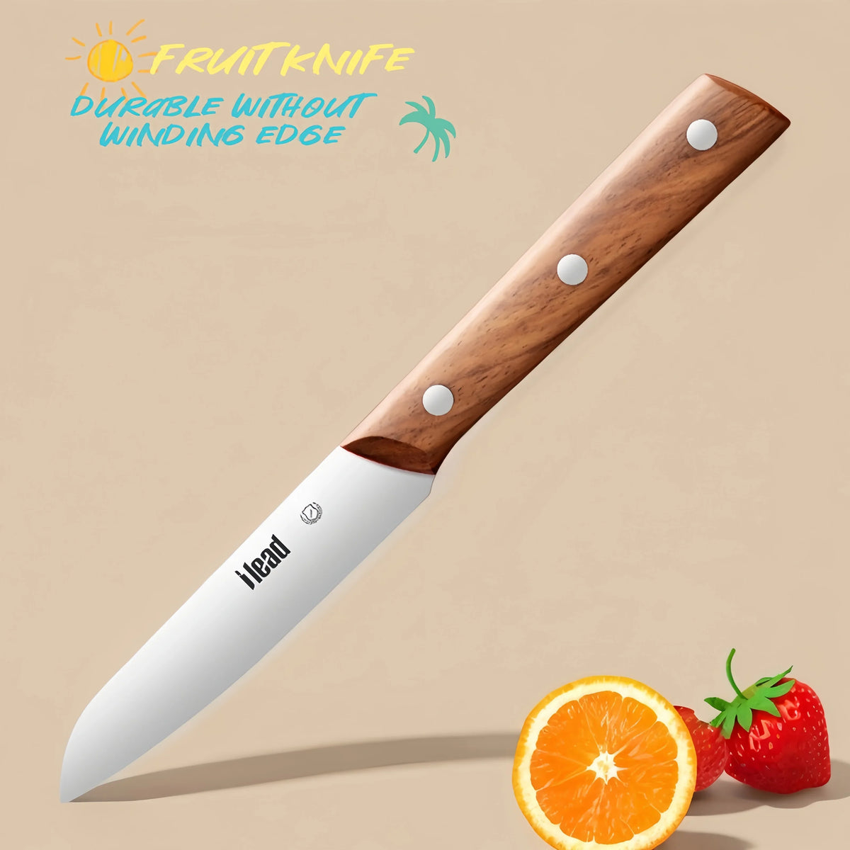 40Cr13 Stainless Steel Paring Knife – Rosewood Handle Fruit Knife