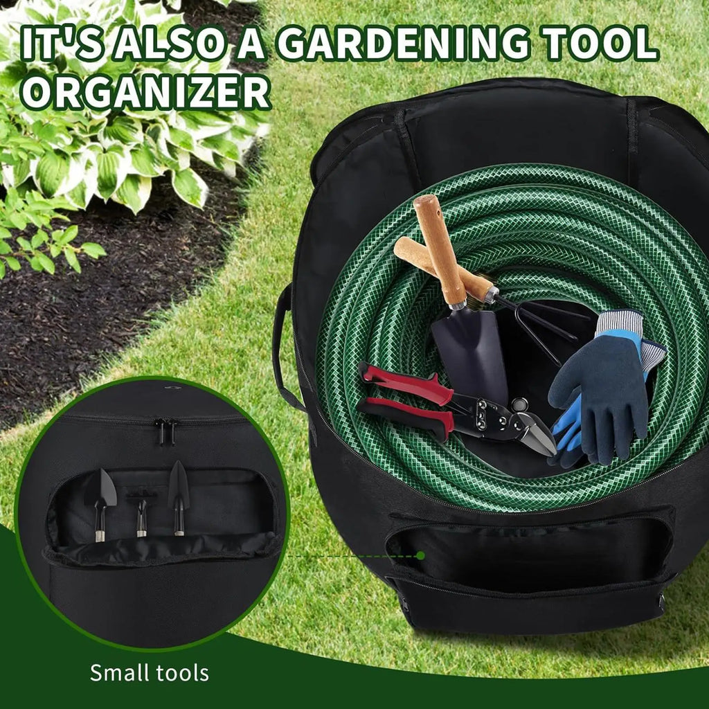 Garden Hose Storage Pot – Weatherproof 150ft Oxford Organizer