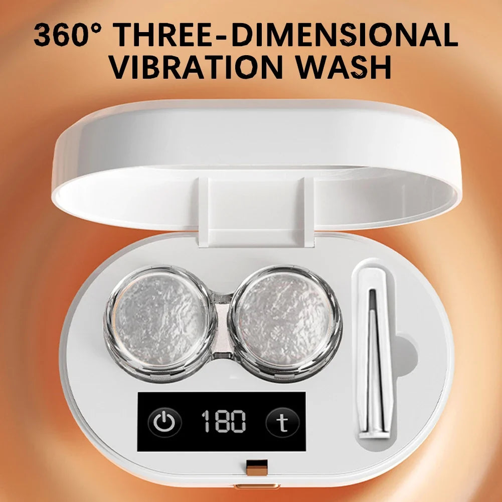Ultrasonic Contact Lens Cleaner | 3 Modes, 360° Vibration