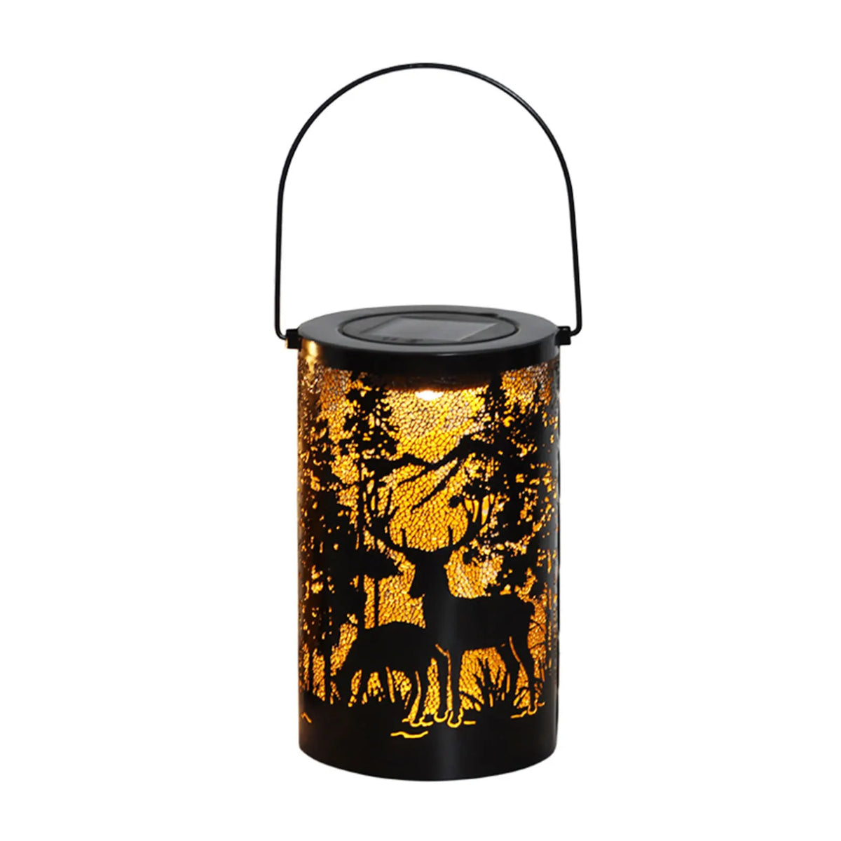 Solar Deer Iron Lantern | Outdoor Garden Projection Light