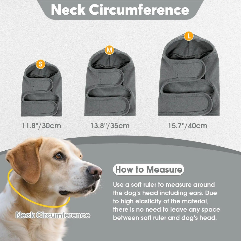 Dog Cat Ear Cover Calming Hood – Bath, Wind & Thunder