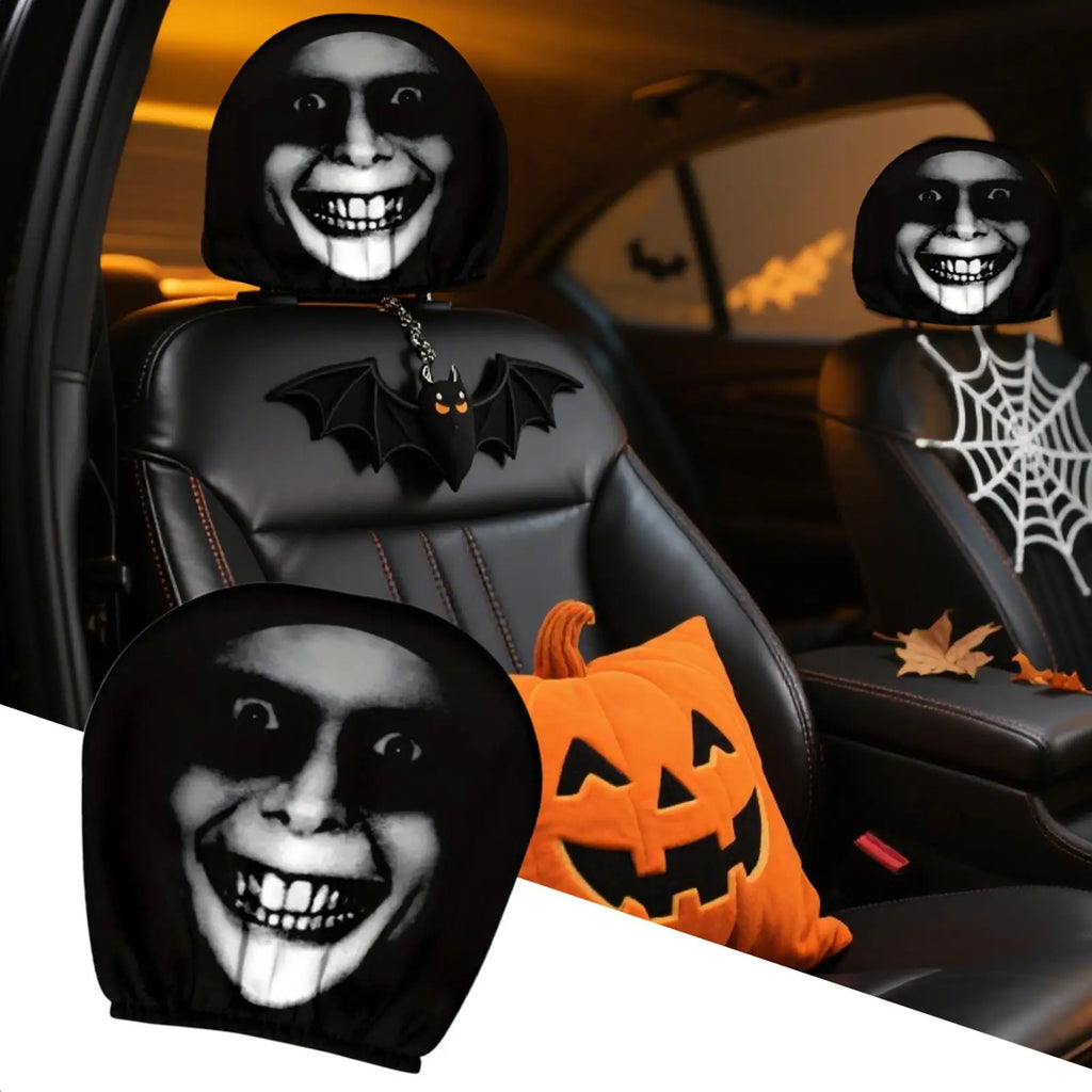 Car Head Rest Covers Halloween Seat Protector Funny Vehicle