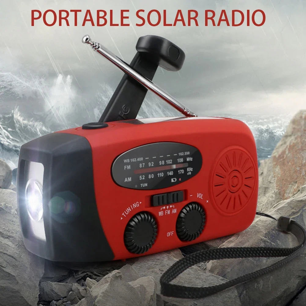 Solar Hand Crank Emergency Radio AM/FM/NOAA + USB Charger
