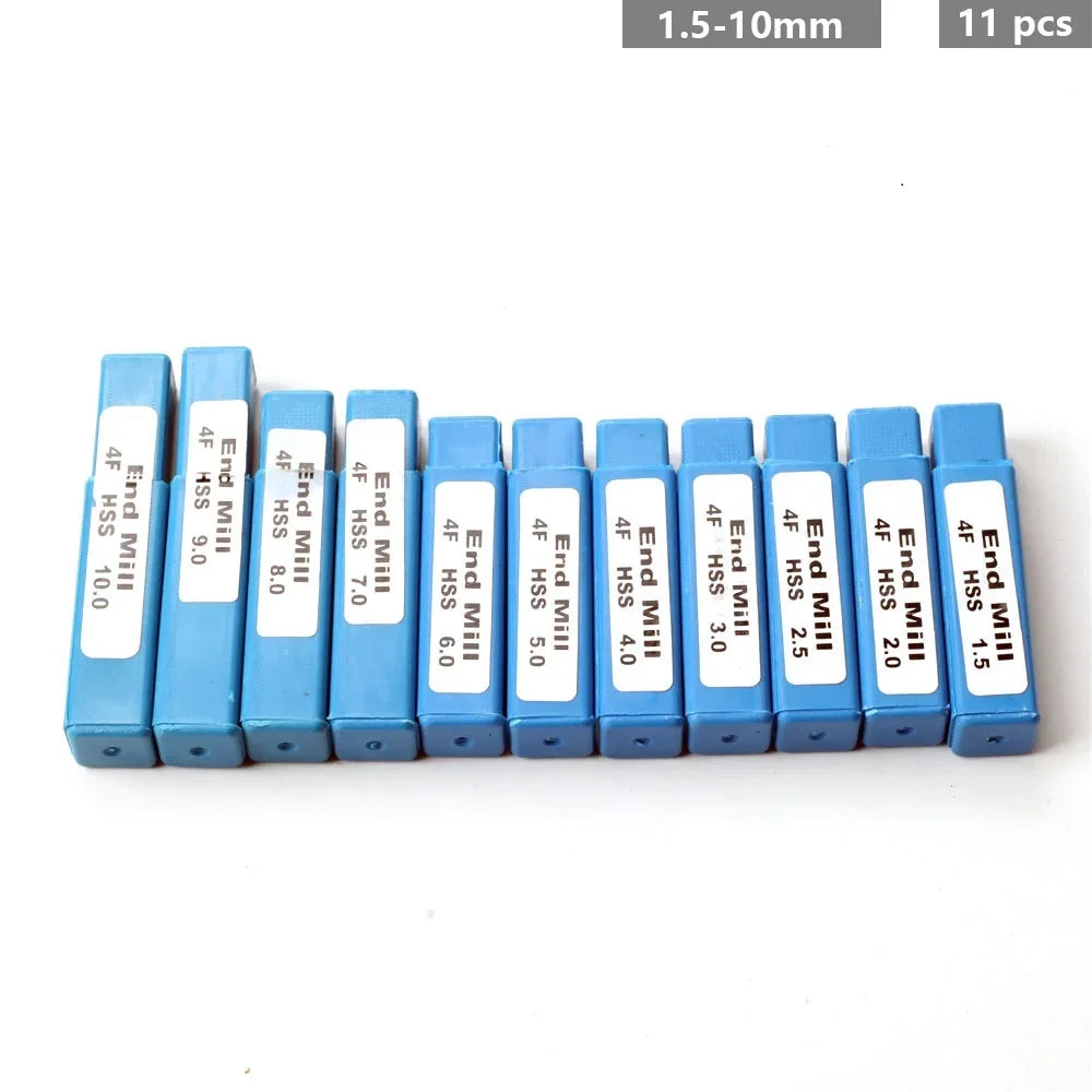 SLADE 4-Flute TiN HSS End Mill Set 1.5–10mm | CNC Router Bits