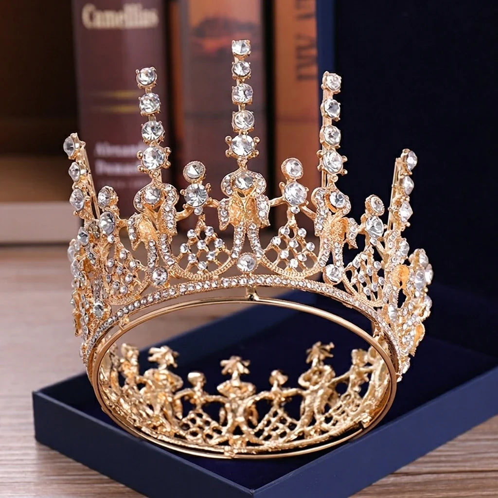 Baroque Gold Bridal Tiara Crown | Wedding Headpiece